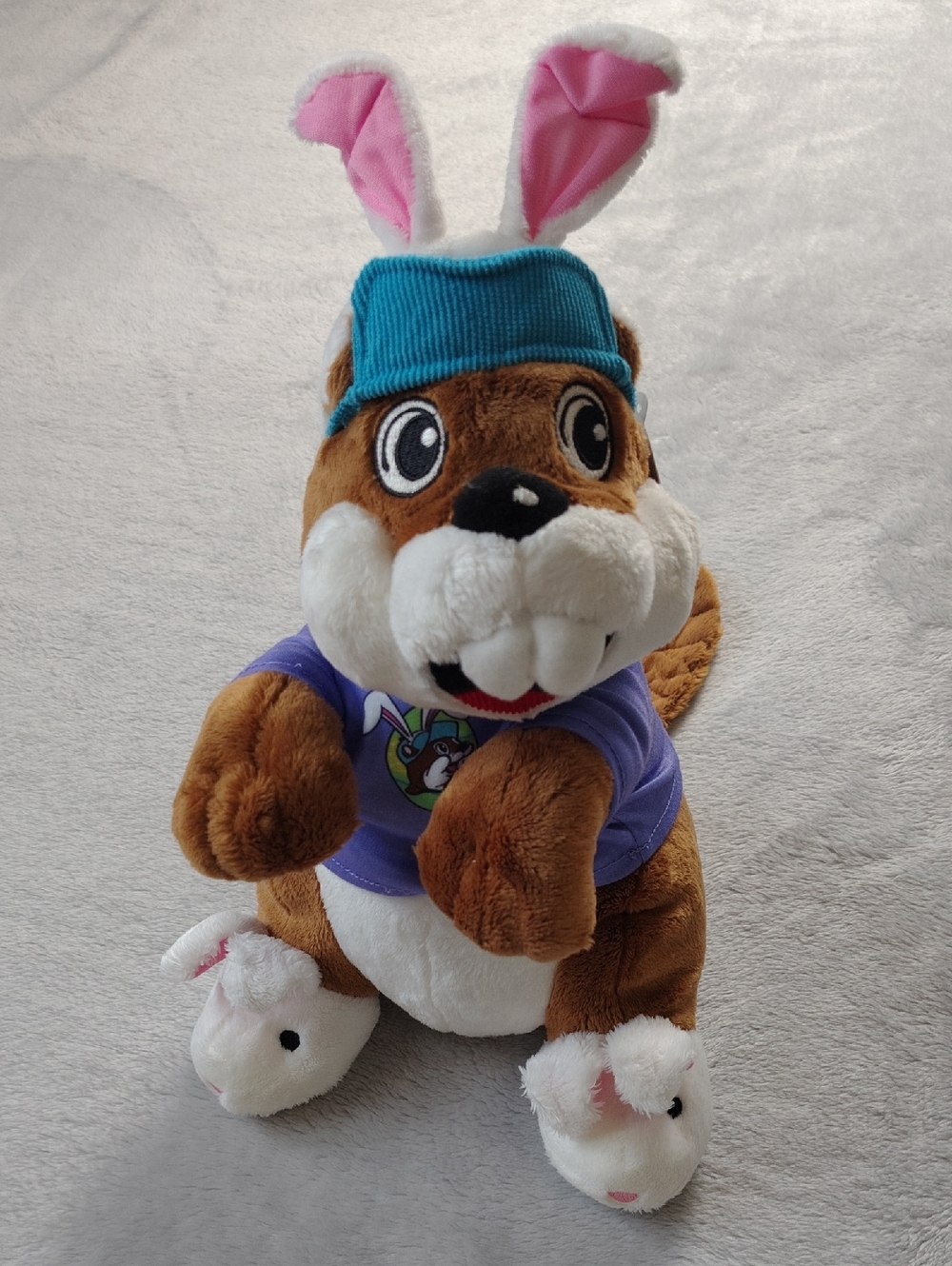 Buc-ee's Beaver Easter Bunny Plush Stuffed Animal with Bunny Slippers New